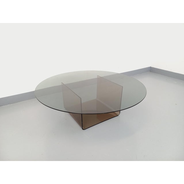 Space Age Round Coffee Table in Glass and Acrylic Glass, 1970s For Sale - Image 13 of 15