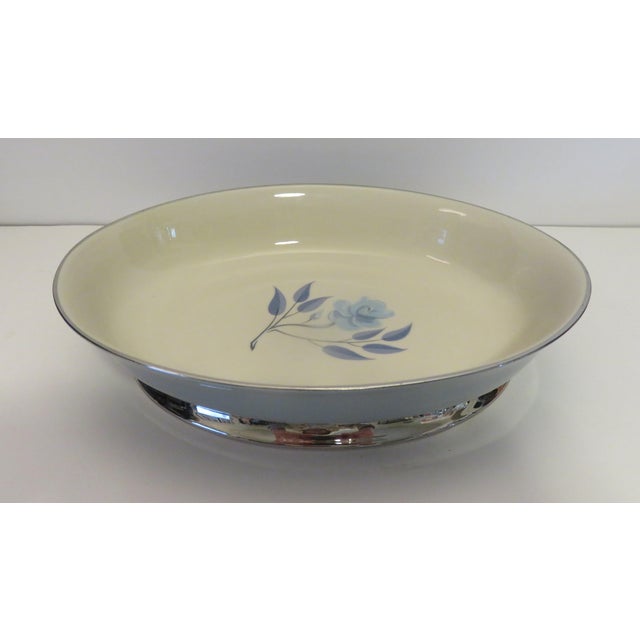 Vintage Flintridge China California Blue W Platinum Borders Serving Bowl 10" For Sale In Dallas - Image 6 of 7