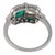 Early 20th Century Art Deco Style Diamond Emerald Platinum Toi Et Moi Ring, Size 7 For Sale In Los Angeles - Image 6 of 6