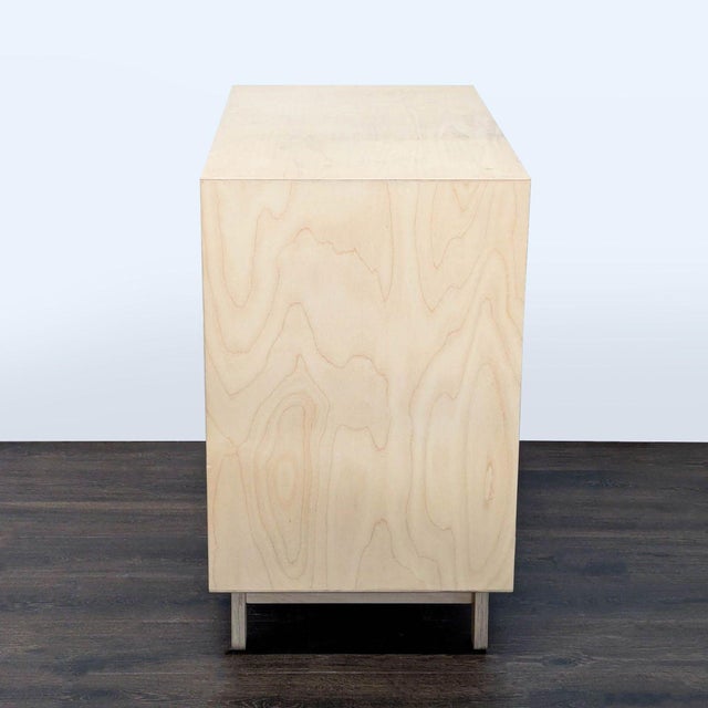 2010s Ouef Merlin Three-Drawer Dresser in Blue and Natural Wood Finish For Sale - Image 5 of 11