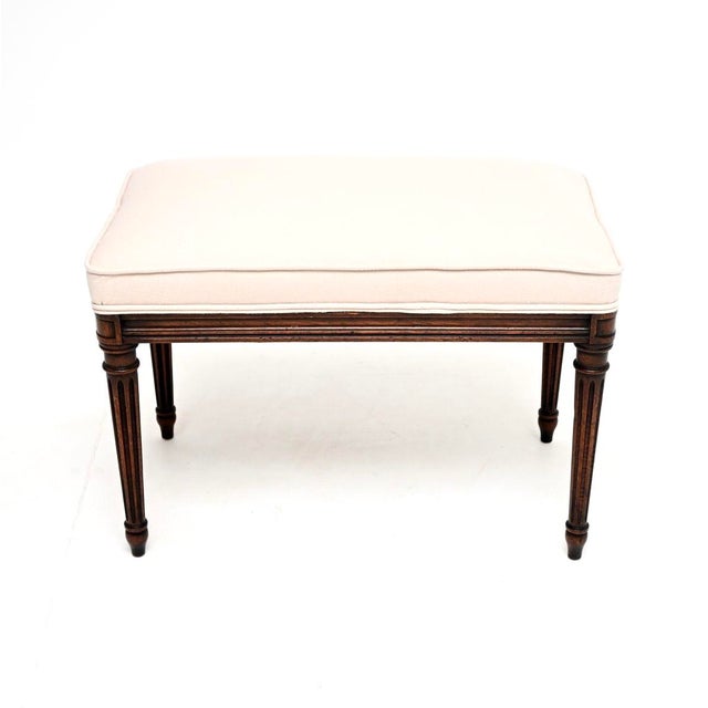 A wonderful antique French upholstered stool, dating from around the 1930’s. It is of beautiful quality, the solid birch...