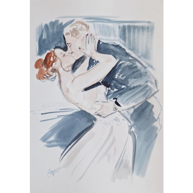 Early 21st Century Agapi Wieruszewska, Kiss, Watercolour on Paper, 2025 For Sale - Image 5 of 5