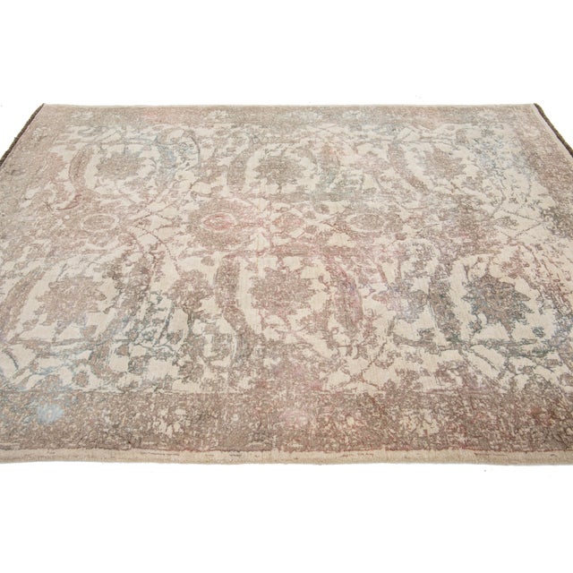 2020s Modern Turkish Oushak Designed Wool Rug in Beige For Sale - Image 5 of 10