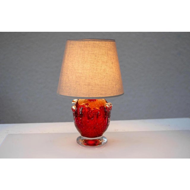 Red Crystal Glass Lamp by Börne Augustsson for Åseda For Sale - Image 6 of 14