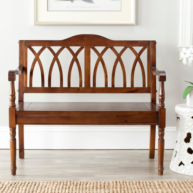 2020s Trellis Bench in Dark Teak For Sale - Image 5 of 6