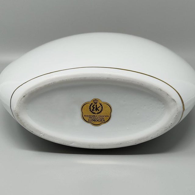 White Vintage French Porcelain Vase by R. Ortol for Limoges, 1970s For Sale - Image 8 of 10