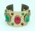Mid-Century Modern Vintage Asian Style Faux Cabochon Cuff Bracelet For Sale - Image 3 of 13