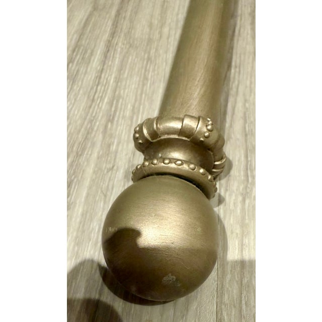 Ethan Allen Ethan Allen Drapery Curtain Rod With Finials & Rings – Antique Gold 102" For Sale - Image 4 of 7
