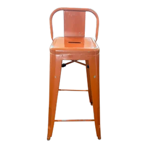 Vintage Tolix Style Lowback Bar Stool Iconic Orange
