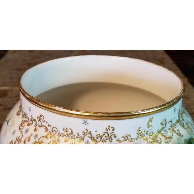 Art Nouveau Antique Jean Pouyat Petler (Jpl) Hand Painted Jardiniere (1905) For Sale - Image 3 of 11