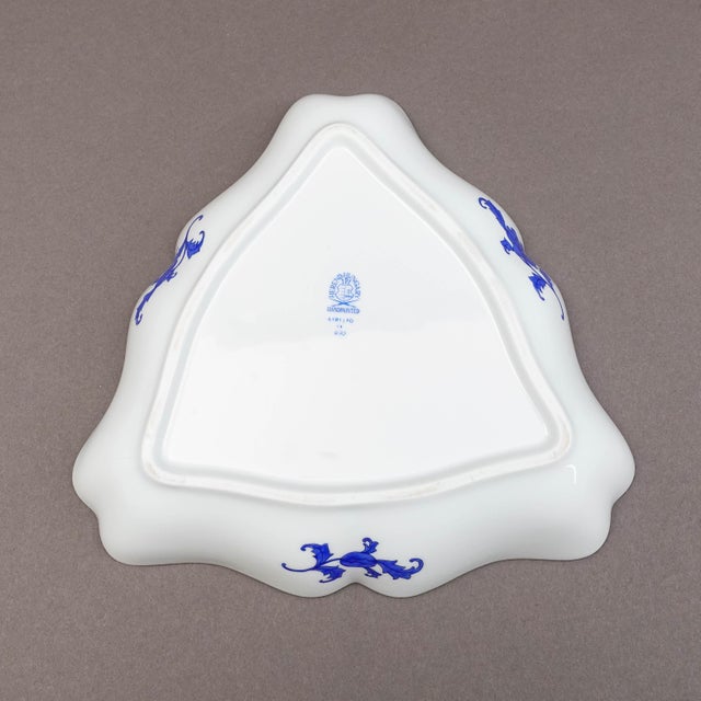 White Mid 20th Century Herend Hungary 24k Gold Gilt Poisson Koi Fish Porcelain Triangle Dish 2191/Po For Sale - Image 8 of 9