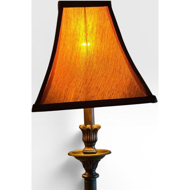 Metal Late 20th Century Contemporary Neoclassical Bronze Finished Fluted Buffet Lamps - A Pair For Sale - Image 7 of 16