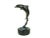 Stunning handmade solid bronze leaping dolphin on waves on solid black onyx stone base Signed. It is a great piece for...