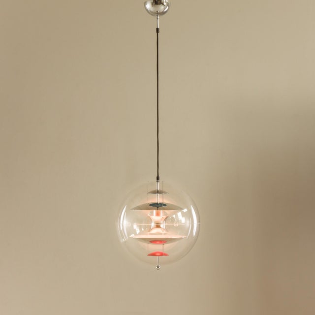 Designed in 1969 by verner panton, the iconic vp globe is one of the most recognizable examples of space age lighting...