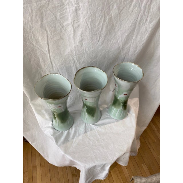 1990s Maitland Smith Hand Painted Vases - Set of 3 For Sale - Image 11 of 13