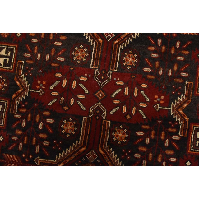 Baloch Runner 3’5” X 8′ Black Wool Vintage Tribal Hand-Knotted Oriental Rug For Sale - Image 9 of 13