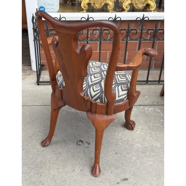 1920s Antique George I Swan Handle Mahogany Arm Chair For Sale - Image 5 of 7