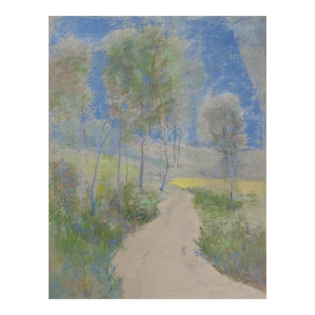 Early 20th Century Country Road Impressionist Landscape Painting For Sale