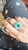 2020s Set in 18k Gold, Zambian Emerald, Turquoise & Rose Cut Diamonds Cocktail Ring, Size 6.5 For Sale - Image 5 of 11