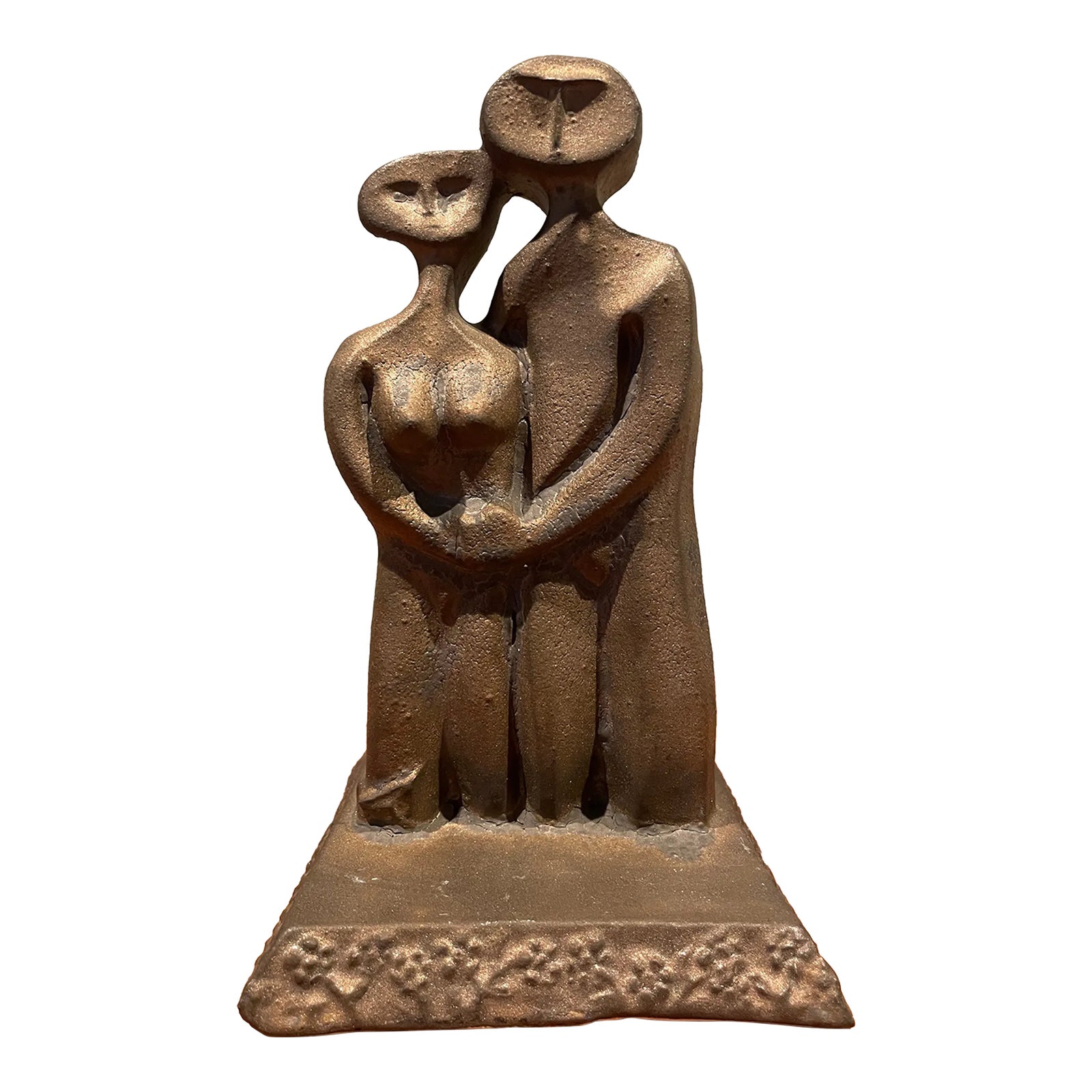 2000 Modernist Cast Sculpture of a Man and Woman | Chairish