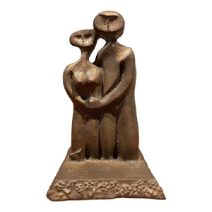 2000 Modernist Cast Sculpture of a Man and Woman