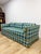 Mid 20th Century Vintage MCM Retro Plaid Sofa in Electric Blue and Green With Nailhead Trim For Sale - Image 5 of 13
