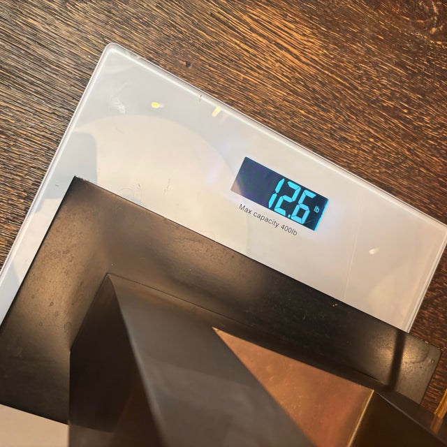 Set of 2 Vintage Robert Abbey Solid Brass Donut Table Lamps Circa 2000 For Sale In Los Angeles - Image 6 of 12