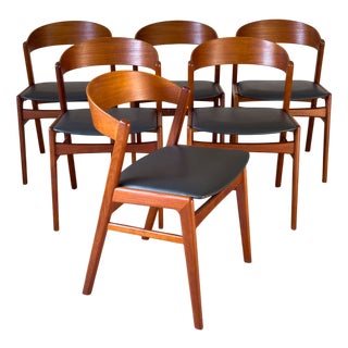 Danish Teak Dining Chairs attributed to Erik Kirkegaard for Høng Stole, 1960s, Set of 6 For Sale