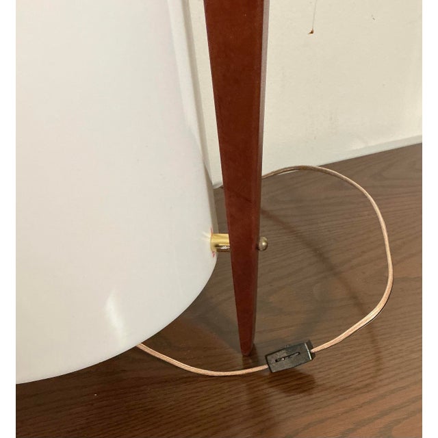 Vintage Mid-Century Modern Sculptural Walnut and Brass Torchiere Table Lamps - A Pair For Sale - Image 10 of 12