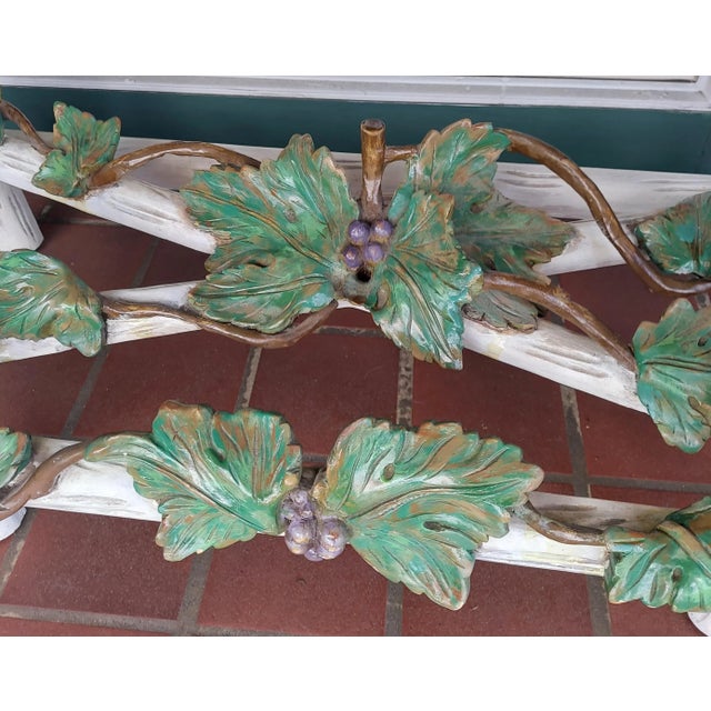 1980s Vintage Hand Carved Venetian Paint and Enamelled Pair of Console Tables For Sale - Image 10 of 13