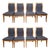 Set of Eight Hickory White Maple and Black Upholstered Dining Chairs For Sale
