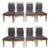 Set of Six Hickory White Maple and Black Upholstered Dining Chairs For Sale