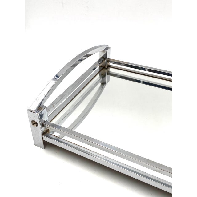 Jacques Adnet, Modernist Mirrored Tray, Maison Adnet, France 1940 /1950 For Sale - Image 17 of 18