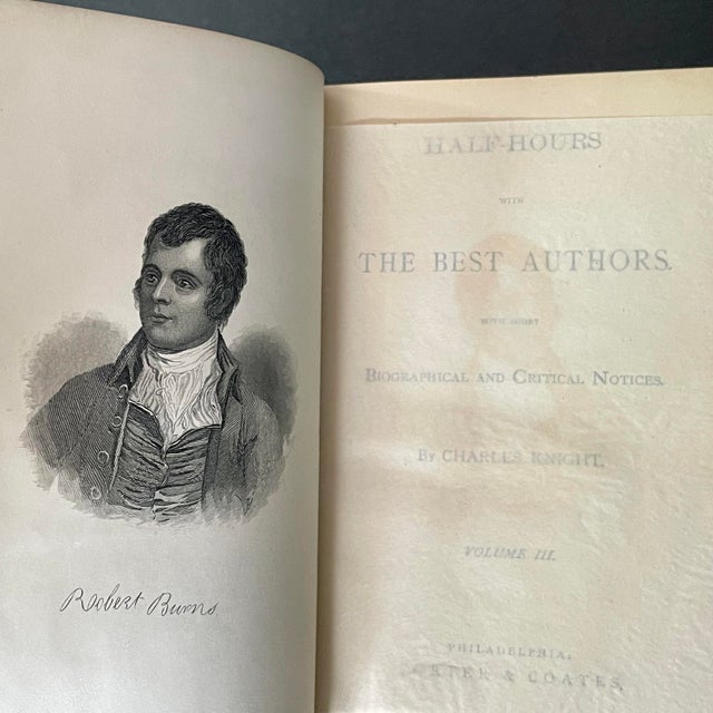 Traditional Antique Book "Half Hours With the Best Authors" Volume III by Charles Knight – Rare Porter & Coates Philadelphia Edition For Sale - Image 3 of 9