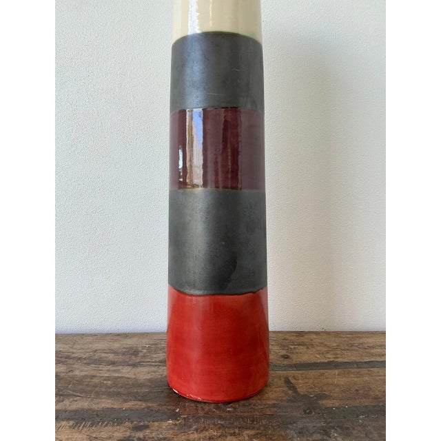 Vintage Original Studio Pottery Vase For Sale In West Palm - Image 6 of 9