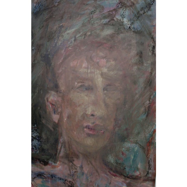 A moody portrait of a man by bay area artist Daniel David Fuentes (aka, Xavier Lunt) (American, 1978-2016). From a...