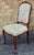 Set of 4 Provincial Fruitwood and Embroidered Ultrasuede Upholstery Side Chairs For Sale - Image 9 of 10