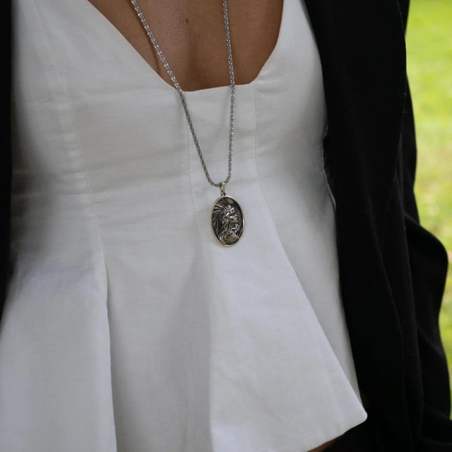 Step into timeless strength and elegance with the Silver Warrior Goddess Medallion Necklace. Featuring a bold goddess...