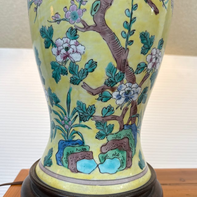 Vintage Chinoiserie Cherry Blossom Table Lamp For Sale - Image 11 of 12
