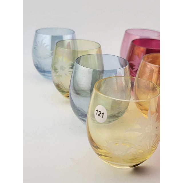 1950s Rare Set Of 8 Austrian cordial glasses by Kisslinger Rattenberg Kristallglas. For Sale - Image 9 of 12