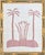 Abstract original hand cut collage botanical palm study in gilded frame with overall dimensions of 13.5 inches x 16.5...