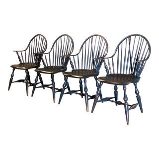 Hand Made Windsor Arm Chairs, Set of Four For Sale