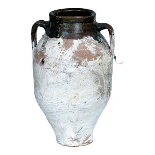 Vintage Mediterranean Terracotta Olive Oil Jar For Sale