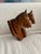 Wood Vintage Hand-Carved Wooden Double Horse Head Wall Rack For Sale - Image 7 of 10