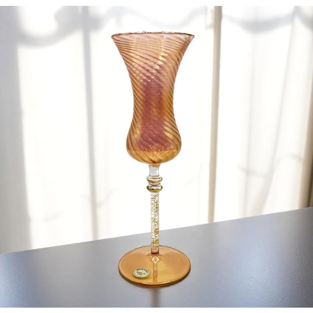 Murano Collectible Goblet in Blown Glass with Golden Reflections by Murano for Murano For Sale - Image 11 of 13