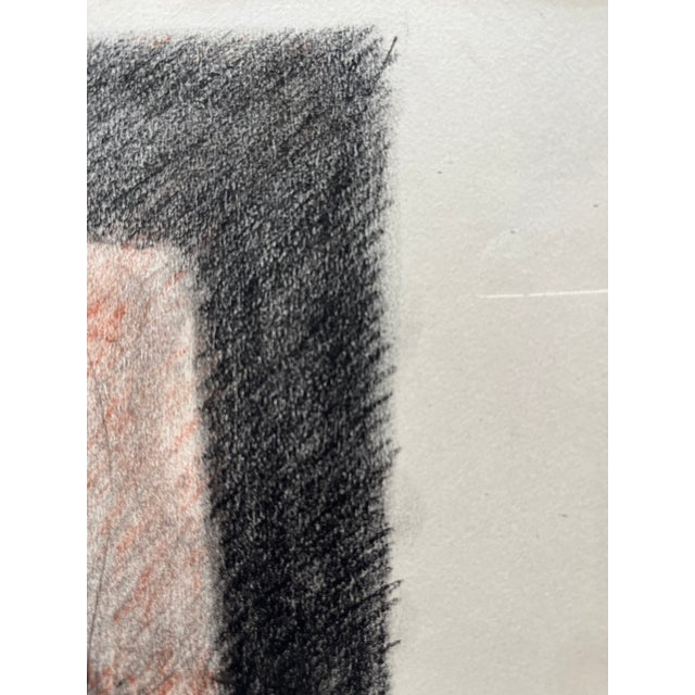 1980s "Rust and Black" Soft Pastel Abstract Drawing For Sale - Image 4 of 12