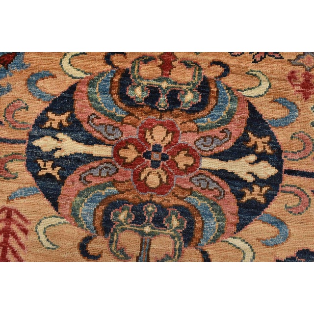 Textile Ziegler Rug 8’2” X 9’9” Gold Wool Traditional Hand-Knotted Oriental Carpet For Sale - Image 7 of 12