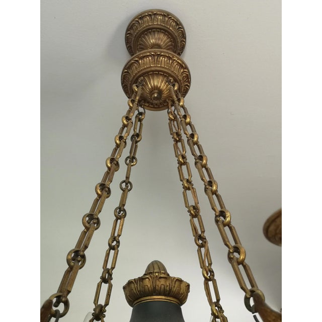 Empire Style Bronze Chandelier, France For Sale - Image 11 of 17