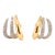 Kwiat Orbit 18k Yellow & White Gold Pave Diamond Two Tone Hoop Huggie Earrings, A Pair For Sale