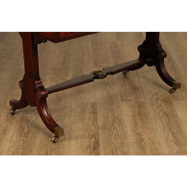 Brown Regency Style Mahogany Two Tiered Serving Table For Sale - Image 8 of 12